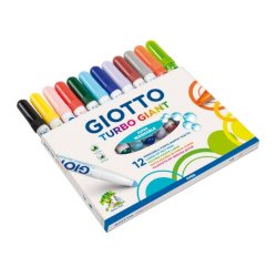 Pennarelli GIOTTO Turbo Maxi punta grossa in fibra 5 mm assortiti  Schoolpack da 108 - 524000 a soli 50.07 € su