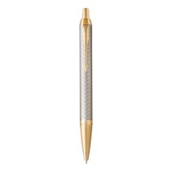 Penna a sfera Parker IM punta M inchiostro blu Parker Premium Warm Silver GT - 1931687