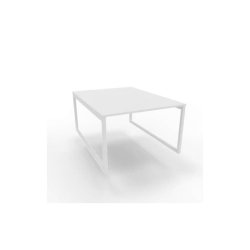 Bench piano bianco 120x160xH.75 cm gamba ad anello in acciaio bianco linea Practika P2 Quadrifoglio - ECBEA12-BA-I