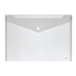 Buste con bottone Lebez orizzontale in conf. da 12 pezzi - formato A4 - trasparenti - 2192-T