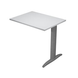 Allungo diretto con fianco metal a T 80x60xH.72 cm grigio Presto gamba antracite opaco 7016 - ALL-PRM-9-AF