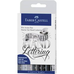 Penna inchiostro pigmentato Faber Castell Pitt Artist conf. 9 pezzi Faber-Castell Lettering starter set -