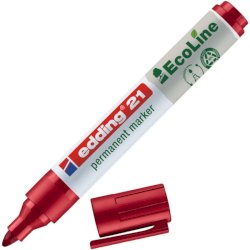Marcatore permanente Edding 21 EcoLine punta tonda - tratto 1,5-3 mm rosso - 4-21002