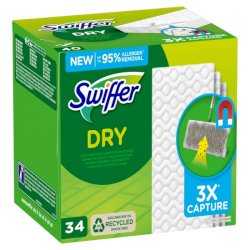 Panni ricarica per pavimenti Swiffer Dry bianco - conf. 32 pz - PG200