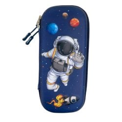 Astuccio ovalino a 1 zip Donau con fantasia astronauta in 3D - conf. 3 pz - 322290
