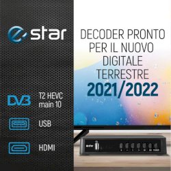 Ricevitore digitale terrestre eSTAR  T2 618 UHD - DVBT-2 RJ45  nero - T2 618 UHD
