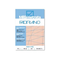 Blocco carta millimetrata Fabriano 10 fogli - 80 g formato A4 - 19100662