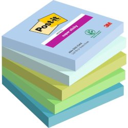 Foglietti Post-it® Super Sticky Oasis - conf. 5 blocchetti da 90 ff 76x76 mm - 654-5SS-OAS