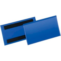 Tasche per identificazione Durable con bande magnetiche blu f.to esterno mm. 163x83- inserto 150x67mm cf. 50- 174207
