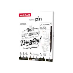 Fineliner Pin Lettering starter kit Uni Mitsubishi - conf. 9 pz - elementi assortiti - M PIN 8P 2
