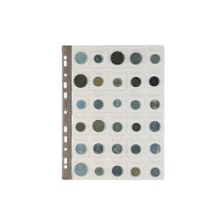 Buste porta monete trasp. a foratura universale Favorit top formato tasca 4x4,5 cm - conf. da 5 - 30 tasche