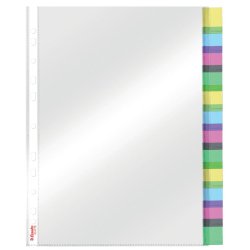 Busta Index a perforazione universale Esselte - 12 tasti colorati - f.to A4 - PPL lucido - 414170