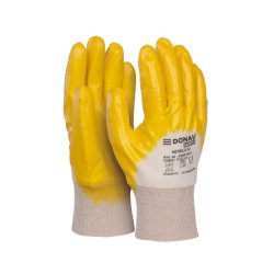 Guanti da lavoro Donau Safety in cotone e spalmati di nitrile giallo Tg. 10 - conf. 12 pz - 32051521-10