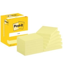 Foglietti Post-it&reg; Canary Yellow 100% PEFC 100 ff/blocchetto - 12 blocchetti/confezione - 657 CY