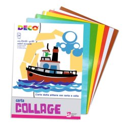 Album di carta rasata Deco 35x50 cm - 80 g - 5 conf. da 24 fogli colori assortiti - 714/24