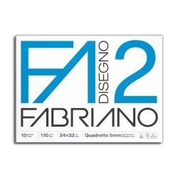 Album da disegno Fabriano F2 punto metallico 110 g/m² 24x33 cm 10 fogli quadrettato 5 mm - 04204311