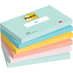Foglietti riposizionabili Post-it&reg; Beachside - conf. 6 blocchetti da 100 ff 76x127 mm - 655-6-BEA