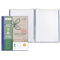 Portalistini personalizzabile Sei Rota Ermes Ti in PP riciclato buccia 22x30 cm blu 40 buste - 57274007