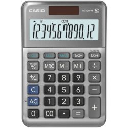 Calcolatrice da tavolo CASIO solare o batteria argento - display 12 cifre MS-120FM-WA-EP