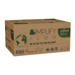 Asciugamano piegato a Z Simplify in pura cellulosa 2 vel conf. 10 pz per 200 fogli bianco - 420929