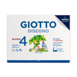 Album da disegno Giotto Disegno 4 224 g - 33x48 cm ruvido 24 fogli 583600