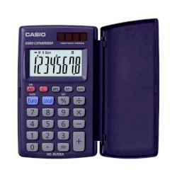 Calcolatrice tascabile Casio solare o batteria blu - display 8 cifre HS-8VERA-WA-EP