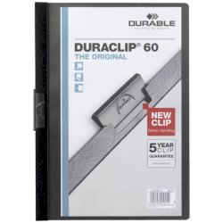 Cartellina con clip Durable DURACLIP® A4 - dorso 6 mm - capacità 60 fogli nero - 220901