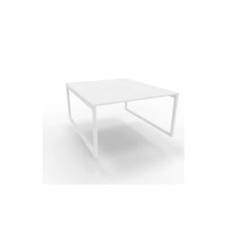 Bench piano bianco 140x160xH.75 cm gamba ad anello in acciaio bianco linea Practika P2 Quadrifoglio - ECBEA14-BA-I
