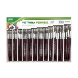 Espositore 228 pennelli in pelo di pony Lebez - punte assortite da 1  a 12 - 1984L