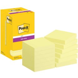 Foglietti riposizionabili Super Sticky Notes Post-it® Giallo Canary - 76x76 mm 12 blocchetti da 90 ff - 7100290155