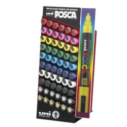 Espositore da banco 60 marcatori a tempera - colori assortiti punta PC5 - M PC5M 5D