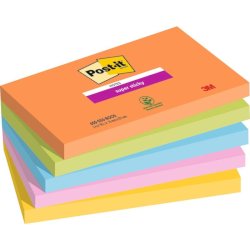 Foglietti Post-it® Super Sticky Boost - conf. 5 blocchetti da 90 ff 76x127 mm - 655-5SS-BOOS