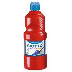 Tempera a base acrilica GIOTTO Acrylic Paint flacone 500 ml rosso 53370800
