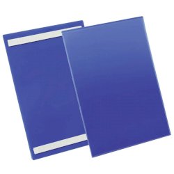 Tasche per identificazione Durable con bande adesive blu f.to esterno mm. 233x 313x1,7- inserto A4 vert. cf. 50- 179707