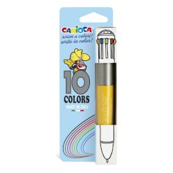 Penna a sfera 10 colori Carioca 1 mm multifunzione 41501
