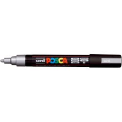 Marcatore a tempera POSCA Uni-Ball punta tonda 1,8-2,5 mm argento M PC5M ARG