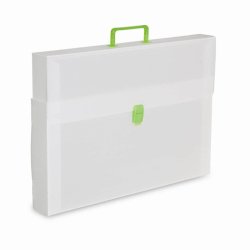 Valigetta portadisegni Favorit a una chiusura polionda cannettato bianco trasp. 36,5x56 cm dorso 3,5 cm - EURO 4T