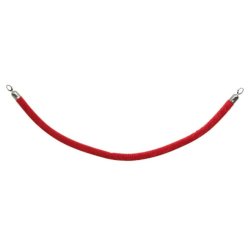 Cordone in velluto Securit® con finiture in cromo 1,5 m rosso RS-CLRP-CHRD