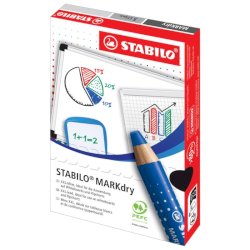 Matitone colorato per lavagne e blocchi Stabilo MARKdry con mina XXL blu 648/41