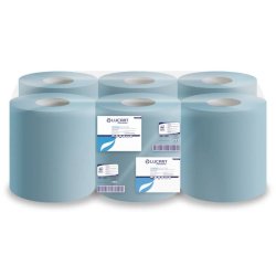Asciugamani industriali multiuso 2 veli Lucart blu 19,9 cm x 139,8 m 6 rotoli da 466 strappi - 852105
