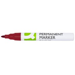 Marcatore permanente Q-Connect con fusto in alluminio e punta conica 4 mm rosso KF11710