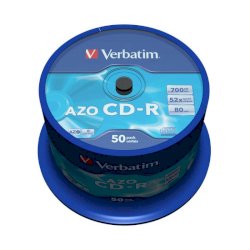 CD-R AZO Verbatim 52x 700 MB Spindle Case da 50 cd-r - 43343
