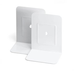 Reggilibri in metallo Lebez in conf. da 2 pezzi - bianco - 088-B