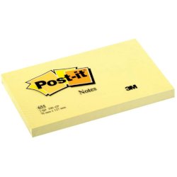 Foglietti riposizionabili classici Post-it® Notes 76x127 mm Giallo Canary™ blocchetto da 100 ff - 655