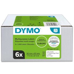 Etichette multiuso DYMO LW bianche conf. 6 pezzi da 1000 etichette 57x32 mm 2093094