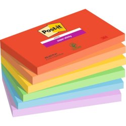 Foglietti Post-it® Super Sticky Playful conf. 6 blocchetti da 90 ff 76x127 mm - 655-6SS-PLAY