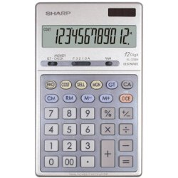 Calcolatrice da tavolo EL-339H  - display LCD a 12 cifre - solare o batteria Sharp grigio
