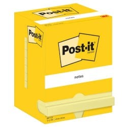 Foglietti Post-it® Canary Yellow 100% PEFC 100 ff/blocchetto - 12 blocchetti/confezione - 657 CY