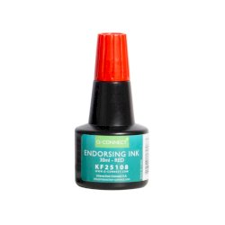 Inchiostro per timbri Q-Connect senza olio 28 ml rosso KF25108