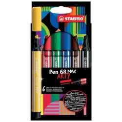 Pennarello Stabilo Pen 68 Max punta scalpello - conf. 6 pezzi - 768/06-21